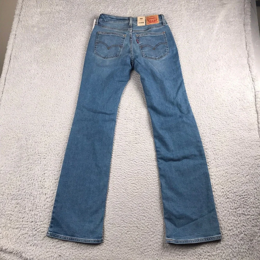 Levis Superlow Bootcut Jeans Women 26 Blue Low Rise Slim Stretch Denim NEW NWT